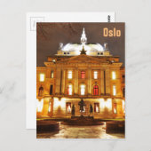 Oslo, Norwegen nachts Postkarte (Vorne/Hinten)