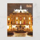 Oslo, Norwegen nachts Postkarte (Vorderseite)