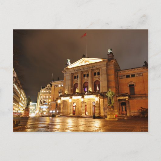 Oslo, Norwegen nachts Postkarte (Vorderseite)