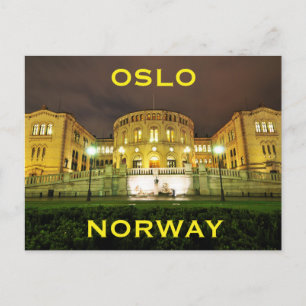 Oslo, Norwegen nachts Postkarte