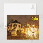 Oslo, Norwegen nachts Postkarte (Vorne/Hinten)