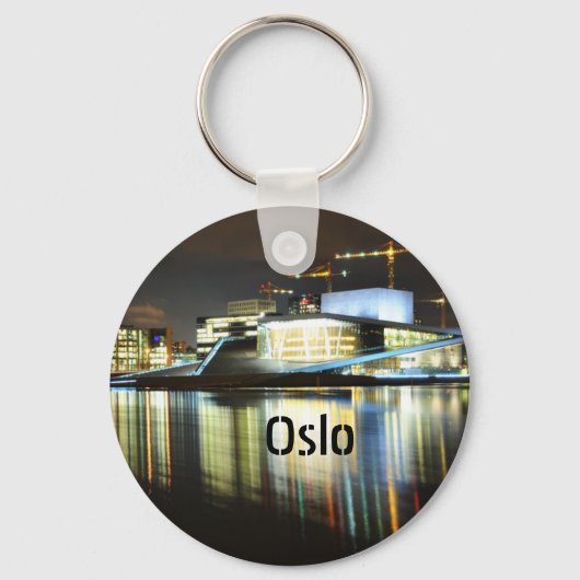 Oslo, Norwegen nachts Schlüsselanhänger (Vorderseite)