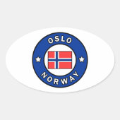 Oslo Norwegen Ovaler Aufkleber (Vorderseite)
