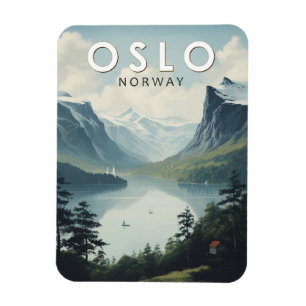 Oslo Norwegen Reise Kunst Vintage Magnet
