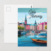Oslo Norwegen Reise Postkarten Kunst, Oslo Postkar (Vorne/Hinten)