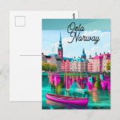 Oslo Norwegen Reise Postkarten Kunst, Oslo Postkar (Vorne/Hinten)