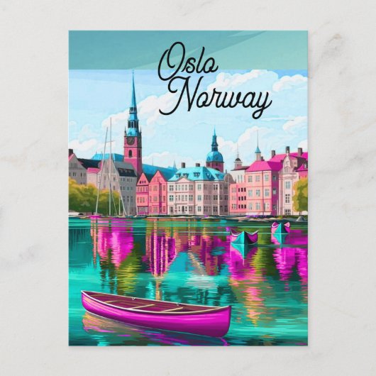 Oslo Norwegen Reise Postkarten Kunst, Oslo Postkar (Vorderseite)