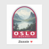 Oslo Norwegen Reisen Art Vintag Aufkleber (Blatt)