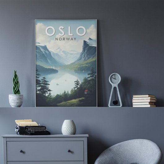 Oslo Norwegen Reisen Art Vintag Poster