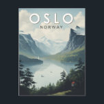 Oslo Norwegen Reisen Art Vintag Postkarte<br><div class="desc">Oslo Retro Vektor Reise Design. Oslo,  die Hauptstadt Norwegens,  liegt an der Südküste des Landes,  an der Spitze des Oslofjords.</div>