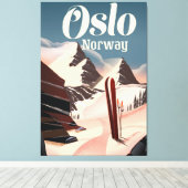 Oslo Norwegen Reiseplakat Leinwanddruck (Insitu (Holzboden))