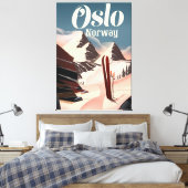 Oslo Norwegen Reiseplakat Leinwanddruck (Insitu (Schlafzimmer))