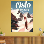 Oslo Norwegen Reiseplakat Leinwanddruck (Insitu (Wohnzimmer))