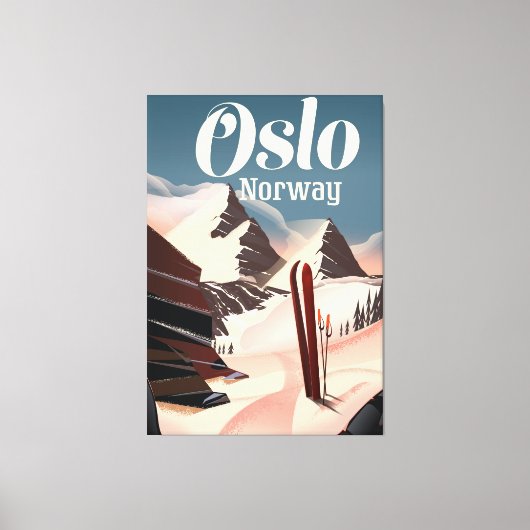 Oslo Norwegen Reiseplakat Leinwanddruck (Vorderseite)