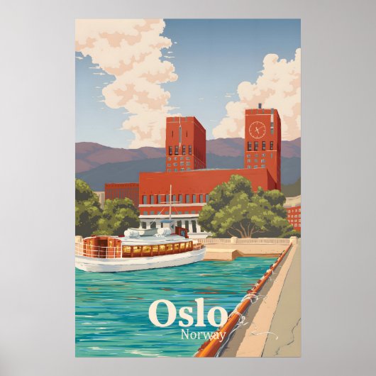 Oslo Norwegen Reiseplakat Poster (Vorne)