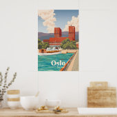 Oslo Norwegen Reiseplakat Poster (Küche)