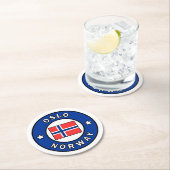 Oslo Norwegen Runder Pappuntersetzer (Vor Ort)
