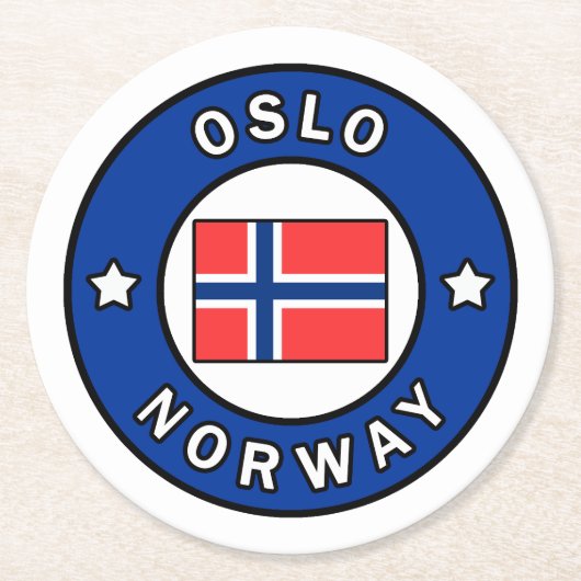 Oslo Norwegen Runder Pappuntersetzer (Vorderseite)