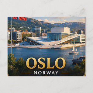 Oslo Norwegen Skandinavischer Stadtausflug 🗺️ Postkarte