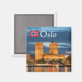 Oslo Norwegen Souvenir Magnet (Vorderseite/Rückseite)