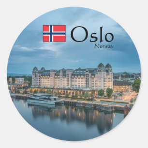 Oslo Norwegen Souvenir Runder Aufkleber