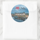 Oslo Norwegen Souvenir Runder Aufkleber (Tasche)