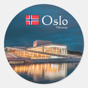 Oslo Norwegen Souvenir Runder Aufkleber