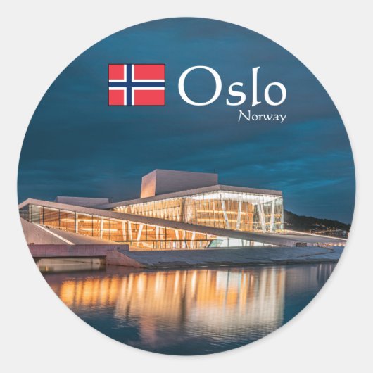 Oslo Norwegen Souvenir Runder Aufkleber (Vorderseite)