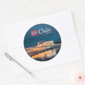 Oslo Norwegen Souvenir Runder Aufkleber (Umschlag)