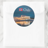 Oslo Norwegen Souvenir Runder Aufkleber (Tasche)