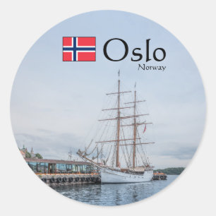 Oslo Norwegen Souvenir Runder Aufkleber