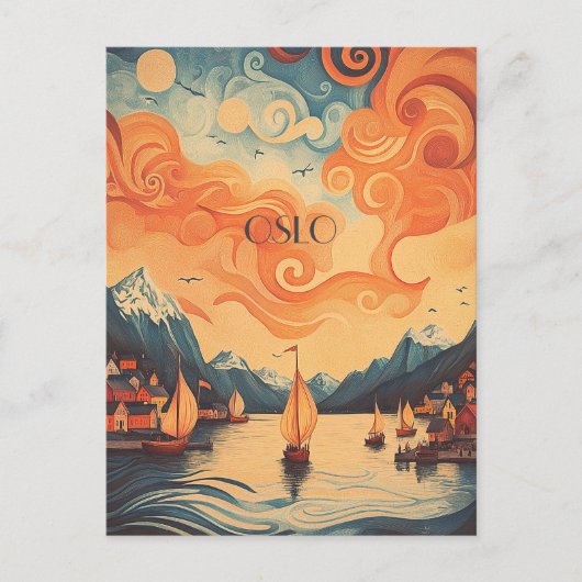 Oslo Norwegen Travel Postkarte (Vorderseite)