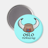 Oslo Norwegen Viking Hat Magnet (Vorderseite/Rückseite)