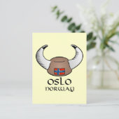 Oslo Norwegen Viking Hat Postkarte (Stehend Vorderseite)