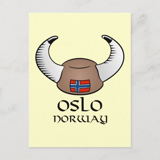 Oslo Norwegen Viking Hat Postkarte (Vorderseite)