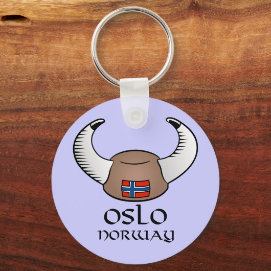 Oslo Norwegen Viking Hat Schlüsselanhänger (Vorderseite)