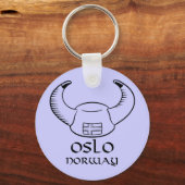 Oslo Norwegen Viking Hat Schlüsselanhänger (Vorderseite)