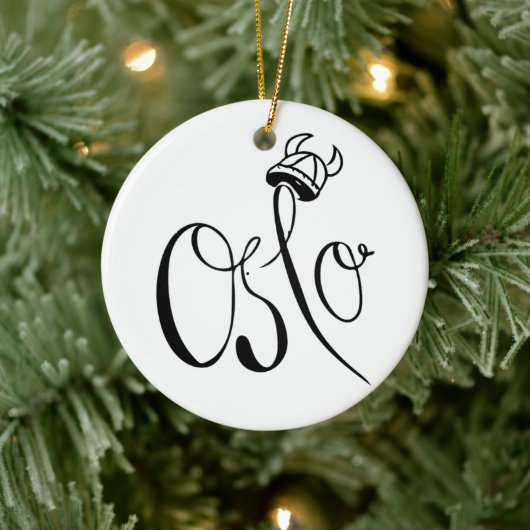 Oslo, Norwegen Viking Helmet Keramik Ornament (Baum)