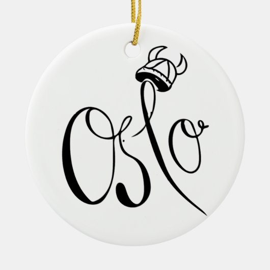 Oslo, Norwegen Viking Helmet Keramik Ornament (Vorne)