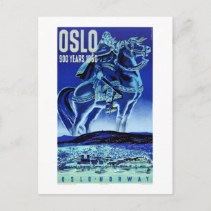 Oslo Norwegen Vintage-Reiseposter Restauriert Postkarte