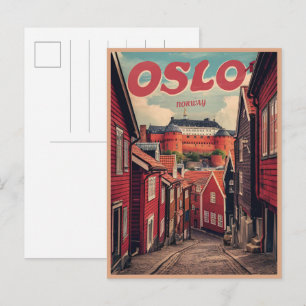 Oslo Norwegen vintage Souvenirs und Geschenke Postkarte