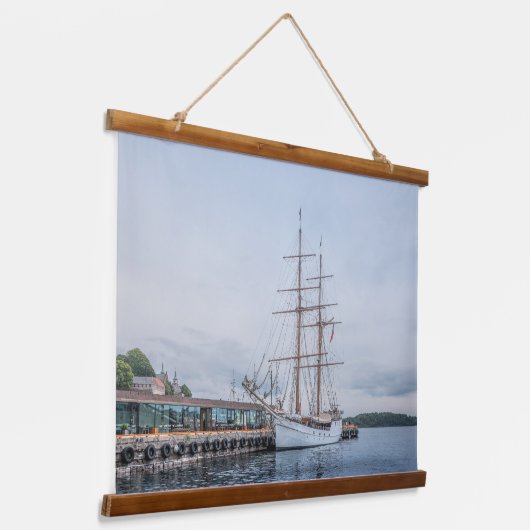 Oslo Norwegen Wandteppich Mit Holzrahmen (Gewinkelt)