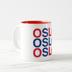 OSLO Norwegische Flagge Zweifarbige Tasse
