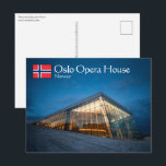 Oslo Opera House Postkarte<br><div class="desc">Blue Hour Foto des Opernhauses in Oslo - die Norwegische Nationaloper und Ballett. Foto © Sebastian Wurm.</div>