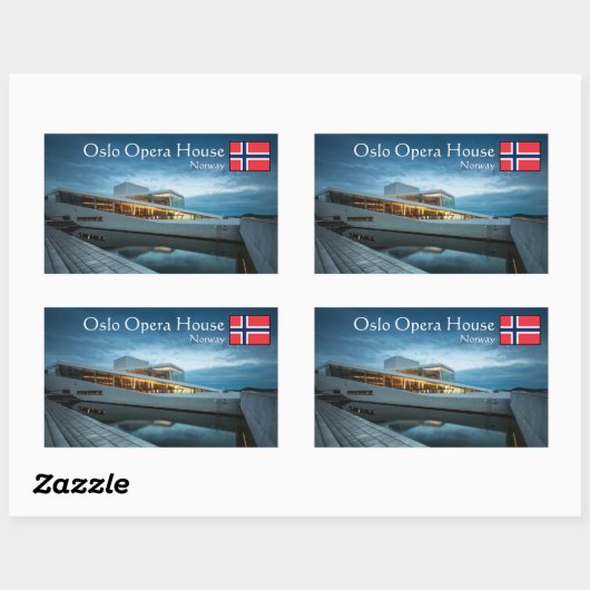 Oslo Opera House Rechteckiger Aufkleber (Blatt)
