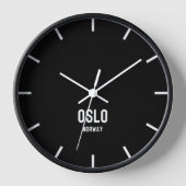 Oslo Time Zone Newsroom Wall Clock Uhr (Vorderseite)