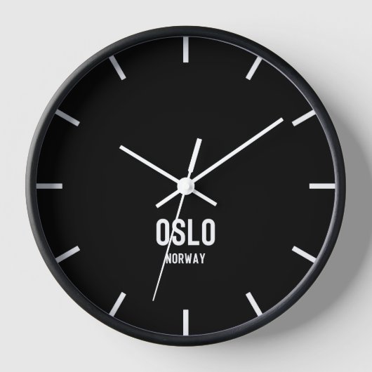 Oslo Time Zone Newsroom Wall Clock Uhr (Vorderseite)