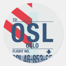 Oslo - Travel Tag Round Aufkleber