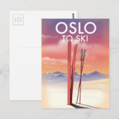 Oslo zum Ski Postkarte (Vorne/Hinten)