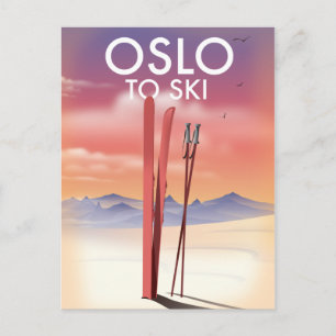 Oslo zum Ski Postkarte